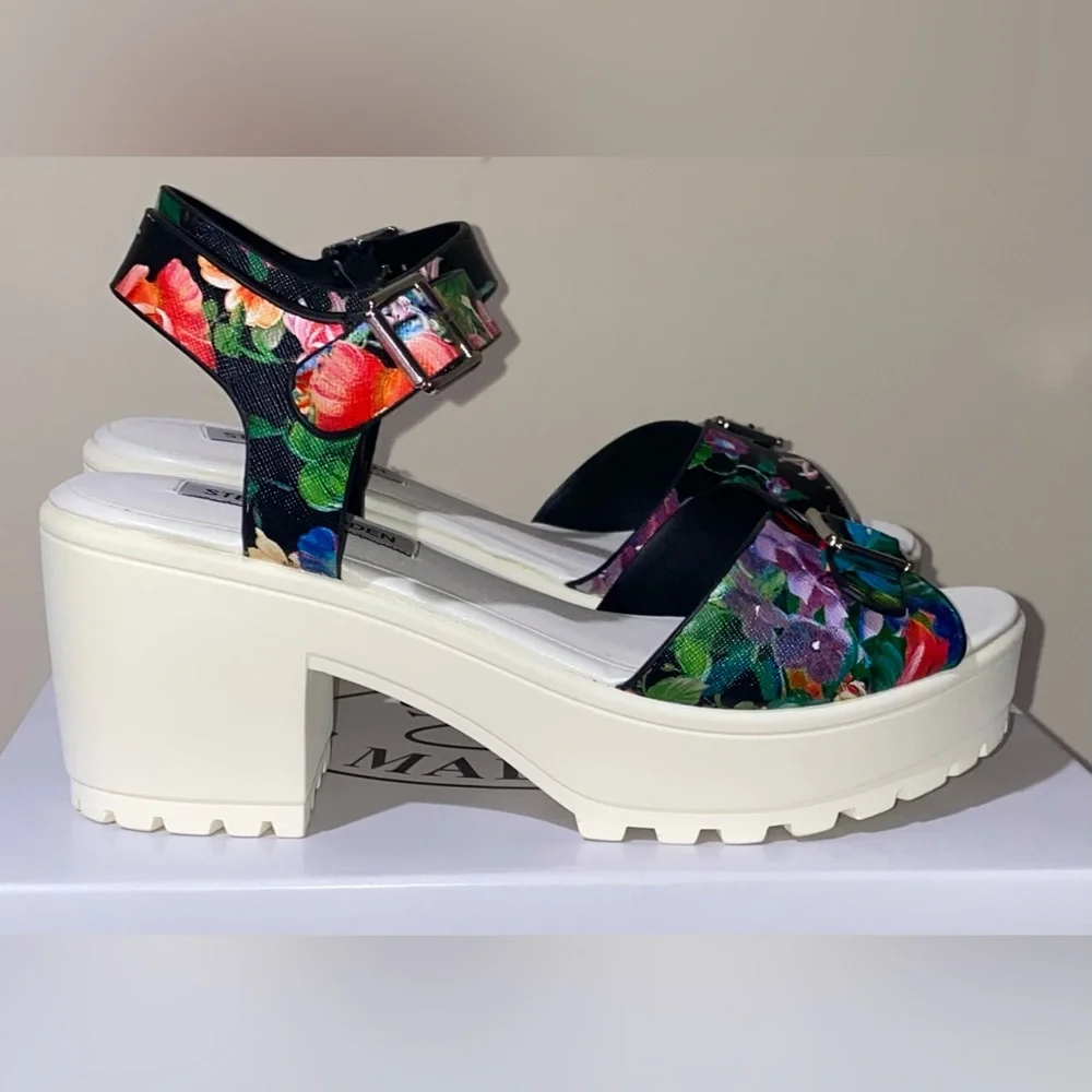 Steve Madden platform sandals Steve Madden heels chunky platform floral Y2K vibe